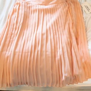 Peach light pink beige pleated skirt